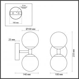 Odeon light 4359/6WL MIDCENT ODL25 Настенный светильник под латунь/металл/стекло/белый мрамор IP20 LED 1*6W 3000K 220V LOLLA  - 2 купить